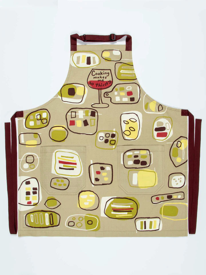 COOKING MAKES ME SO THIRSTY APRON-BLUE Q