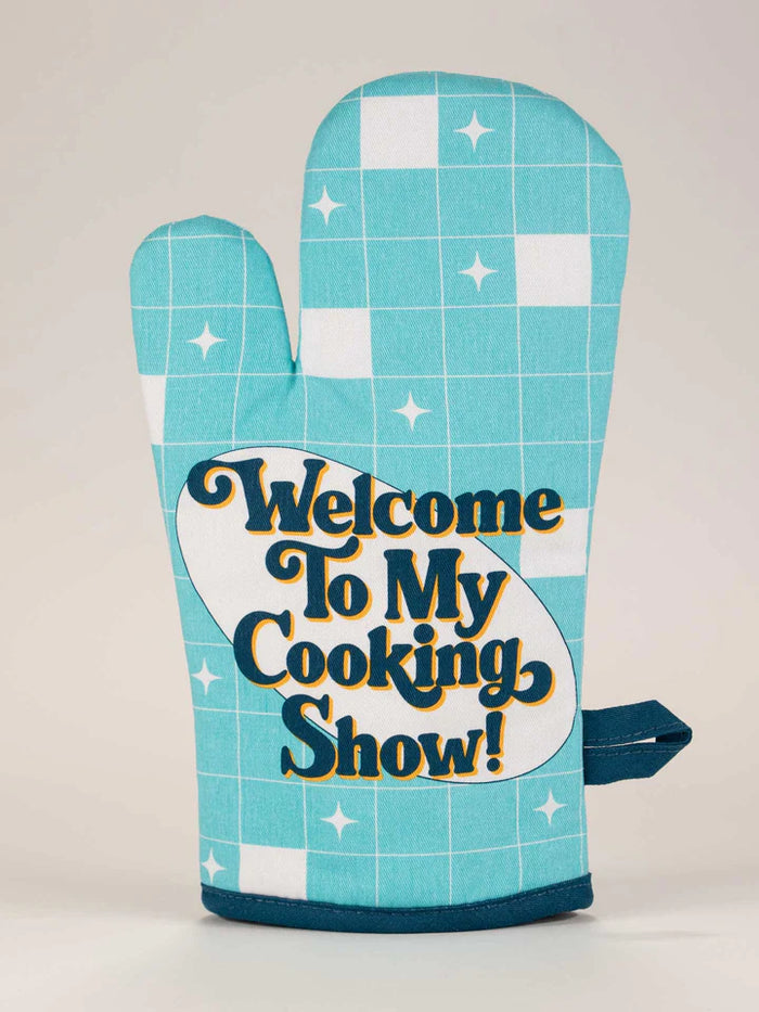 COOKING SHOW OVEN MITT-BLUE Q