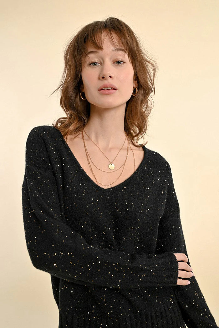 KNIT W/SEQUIN SWEATER-MOLLY BRACKEN