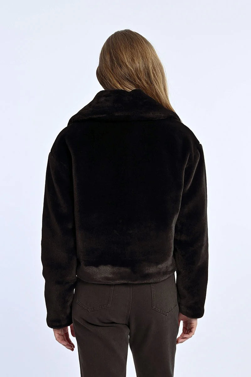 FAUX FUR JACKET-BLACK-MOLLY BRACKEN