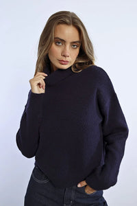 TURTLENECK SWEATER-NAVY-MOLLY BRACKEN