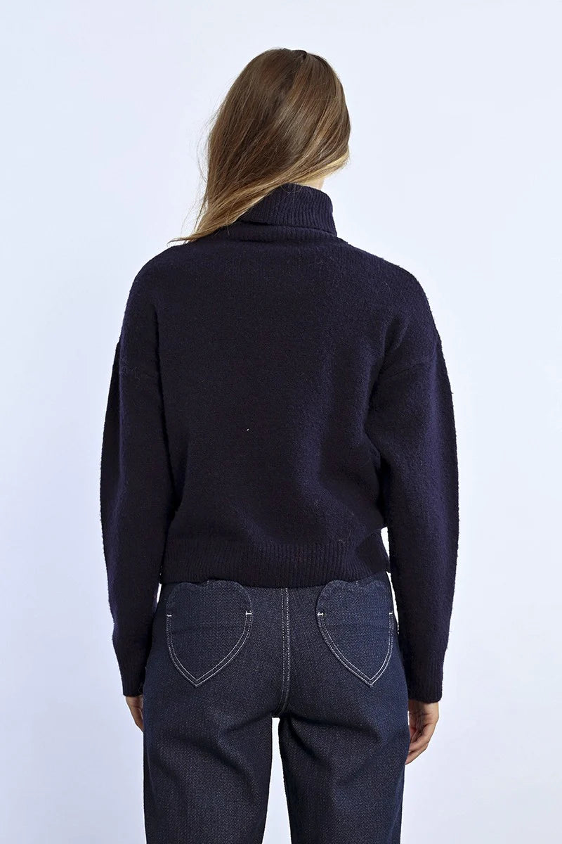 TURTLENECK SWEATER-NAVY-MOLLY BRACKEN