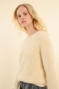 PLUSH KNIT SWEATER-CREAM-MOLLY BRACKEN