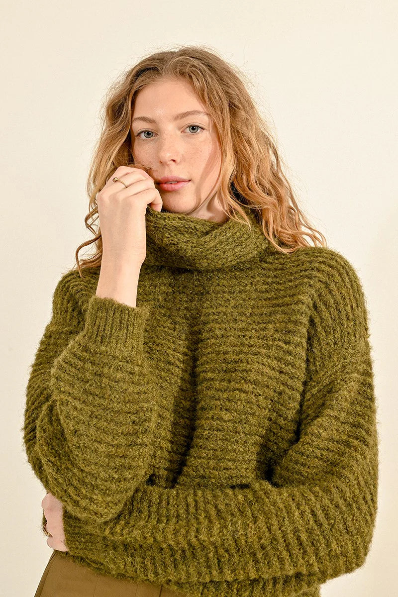 WIDE TURTLENECK SWEATER-KHAKI-MOLLY BRACKEN