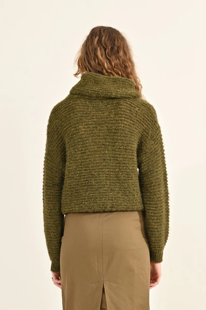 WIDE TURTLENECK SWEATER-KHAKI-MOLLY BRACKEN