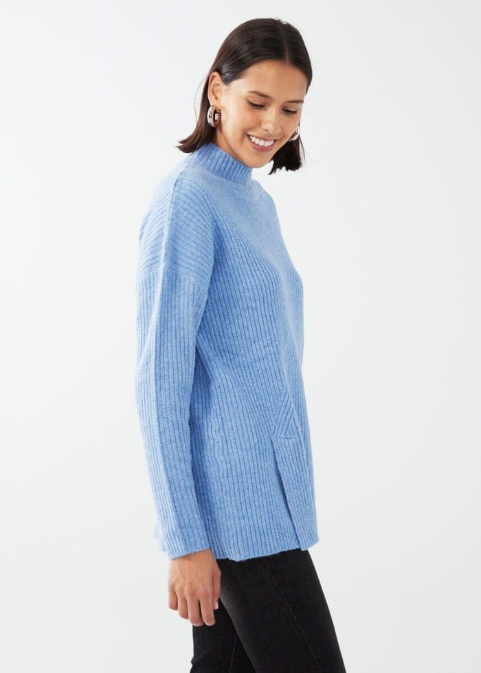 MOCKNECK TUNIC SWEATER-CORNFLOWER-FDJ FRENCH DRESSING JEANS