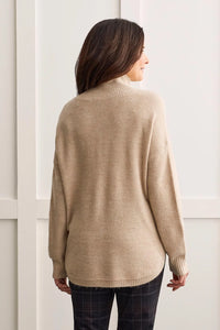 L/S MOCK NECK SWEATER-OATMEAL-TRIBAL