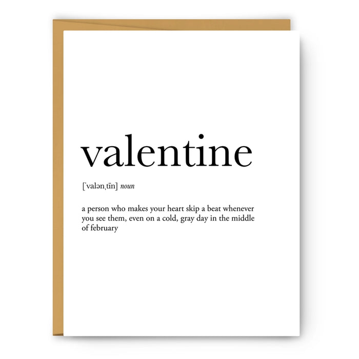 VALENTINE DEFINITION-VALENTINE'S DAY CARD-FOOTNOTES