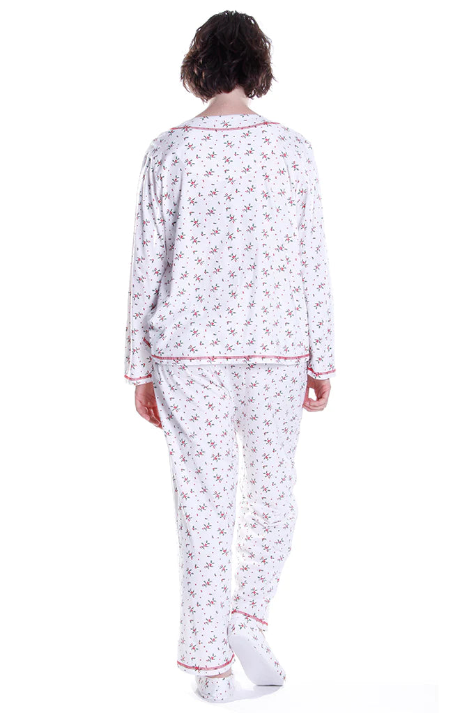 MISTLETOE COTTON PAJAMA SET-LA CERA