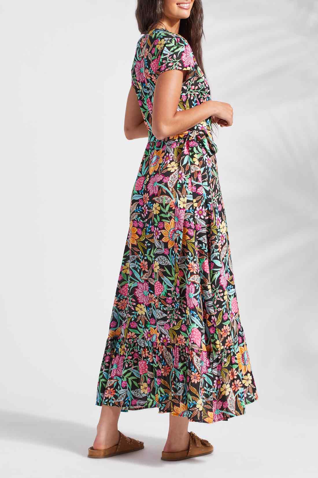 FLORAL MAXI WRAP DRESS-TRIBAL