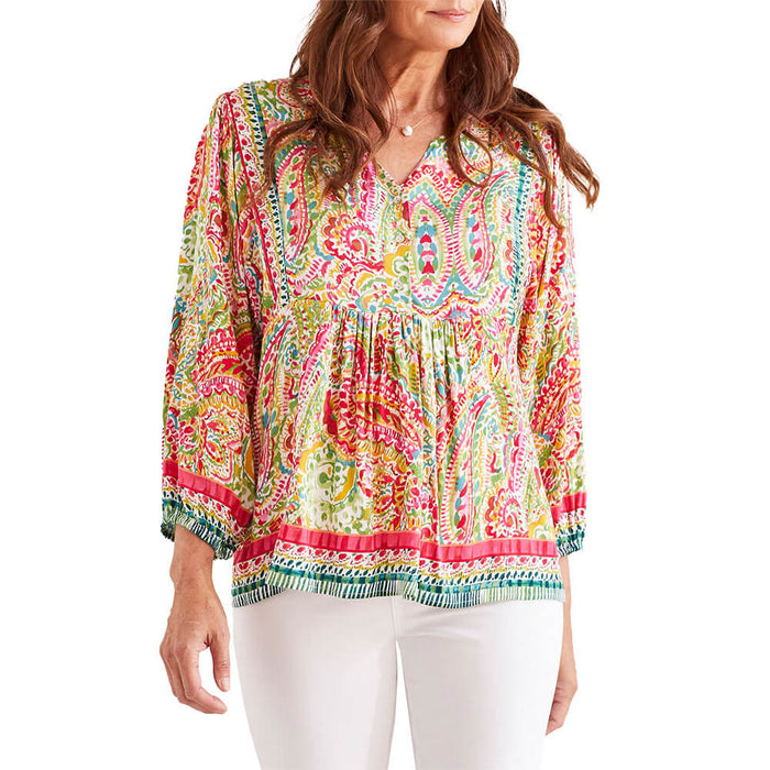 PAISLEY PRINT BOHO BLOUSE-TRIBAL