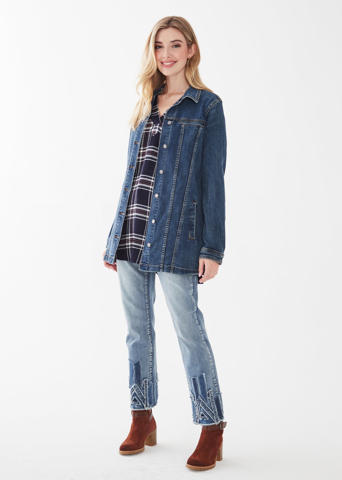 LONG DENIM JACKET-DARK INDIGO-FDJ FRENCH DRESSING JEANS