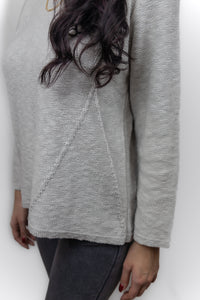 LONG SLEEVE V-NECK SWEATER 100% COTTON - AVALIN