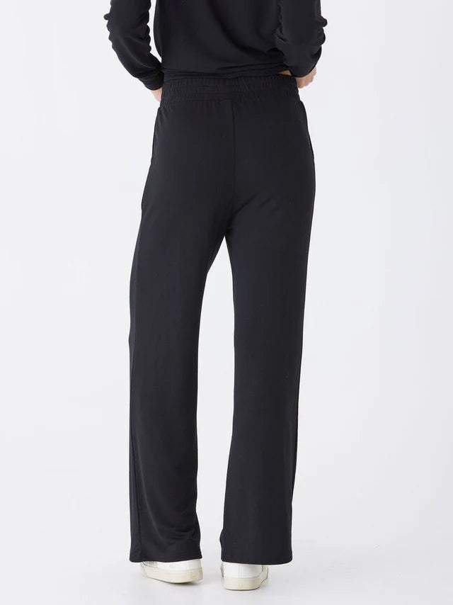 ANGELA MODAL TERRY WIDE LEG PANT-BLACK-THREADS 4 THOUGHT