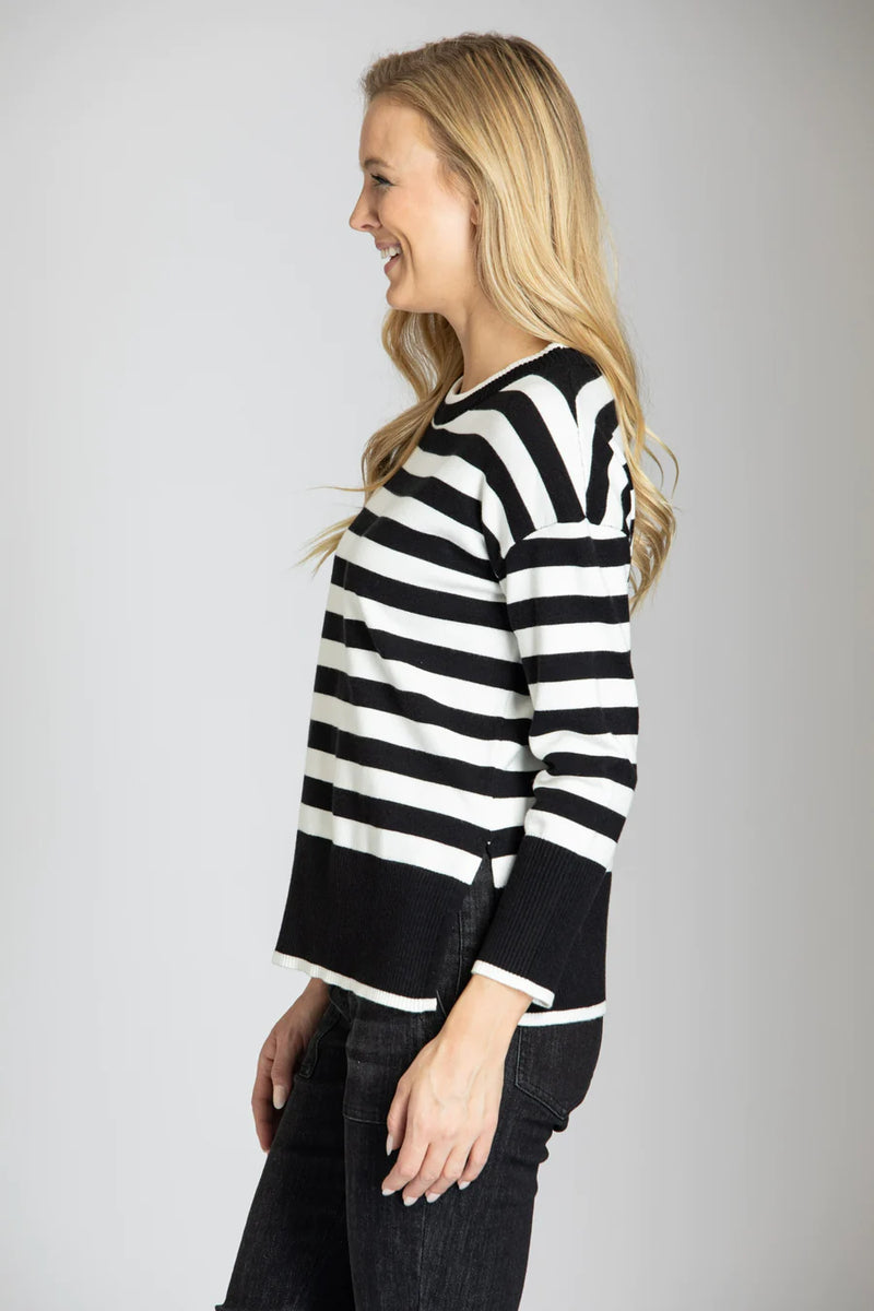 FUN STRIPE WIDE CUFF SWEATER-APNY