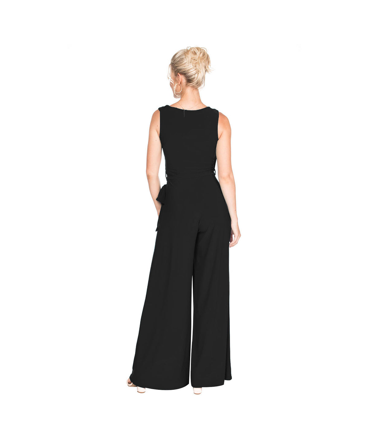 CLASSIC SLEEVELESS JUMPSUIT W/TIE WAIST-BLACK-LAST TANGO