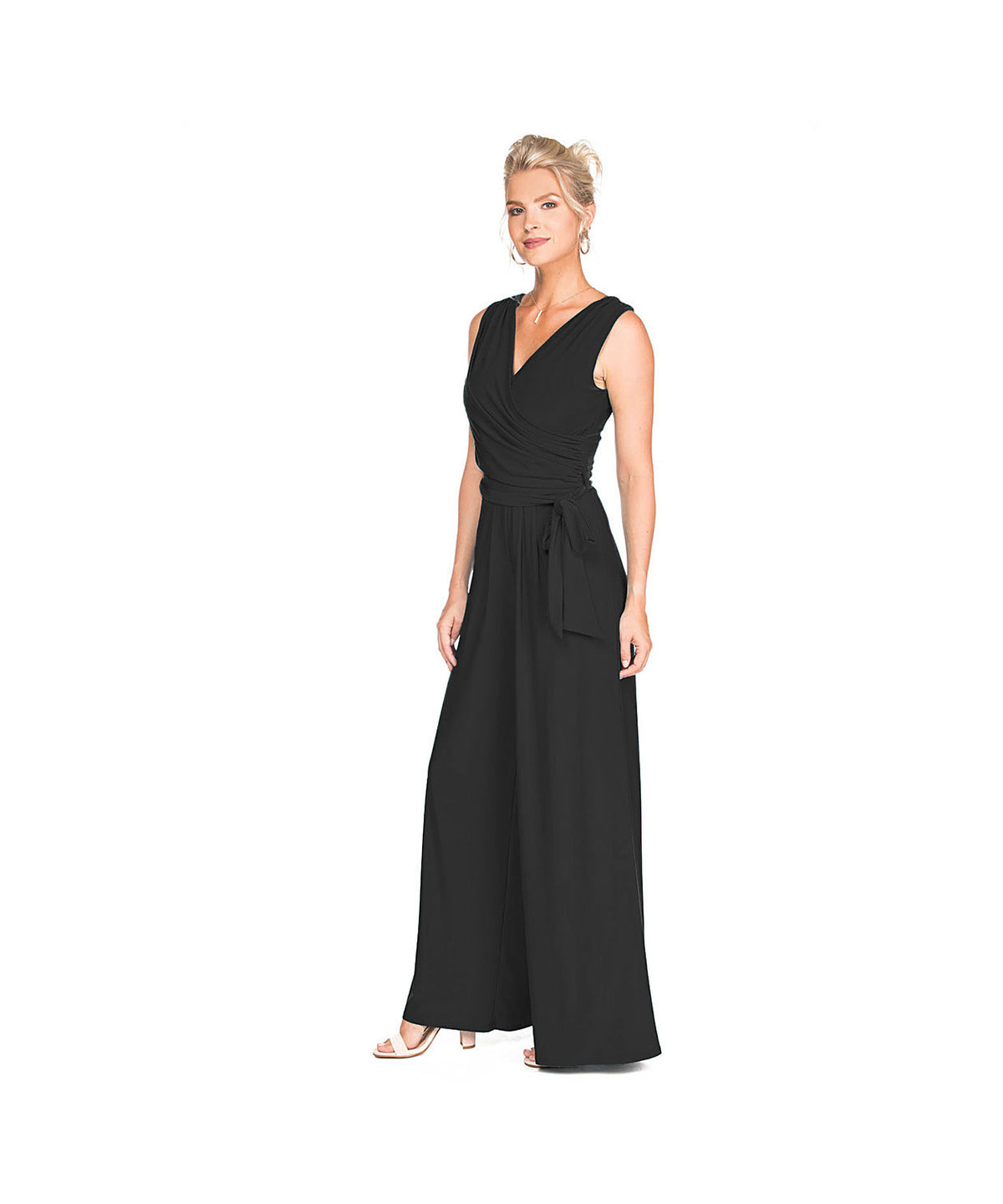 CLASSIC SLEEVELESS JUMPSUIT W/TIE WAIST-BLACK-LAST TANGO