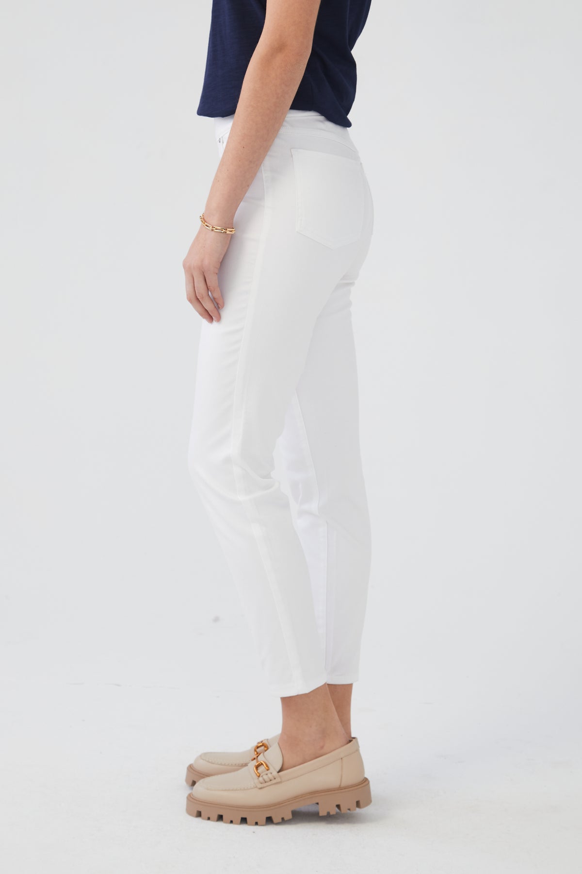 EURO TWILL PULL-ON SLIM ANKLE-WHITE-FDJ FRENCH DRESSING JEANS