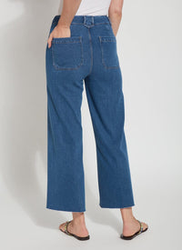 HI WAIST NO SIDE SEAM WIDE LEG DENIM-MID WASH-LYSSE