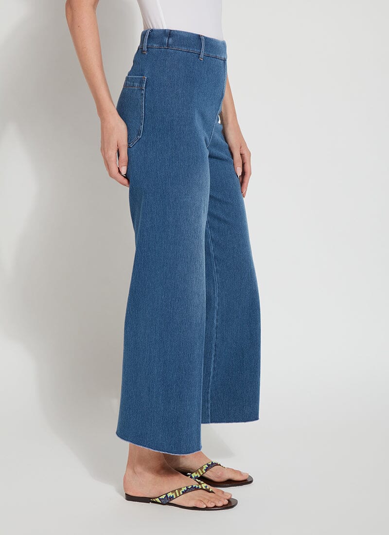 HI WAIST NO SIDE SEAM WIDE LEG DENIM-MID WASH-LYSSE