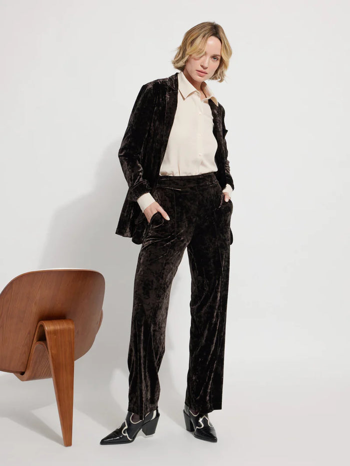 SHAY CRUSHED ST VELVET SUIT PANT-DOUBLE ESPRESSO-LYSSE