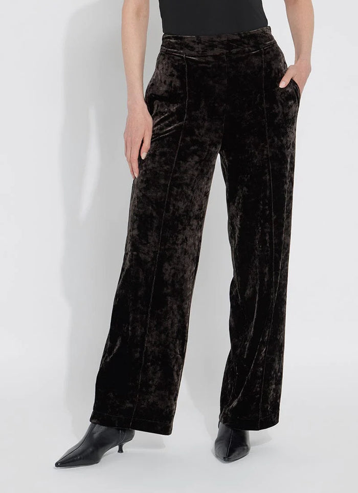 SHAY CRUSHED ST VELVET SUIT PANT-DOUBLE ESPRESSO-LYSSE