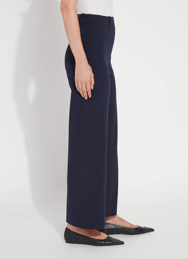 ERIN HI WAIST WIDE LEG PONTE-TRUE NAVY-LYSSE