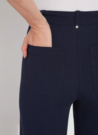 ERIN HI WAIST WIDE LEG PONTE-TRUE NAVY-LYSSE