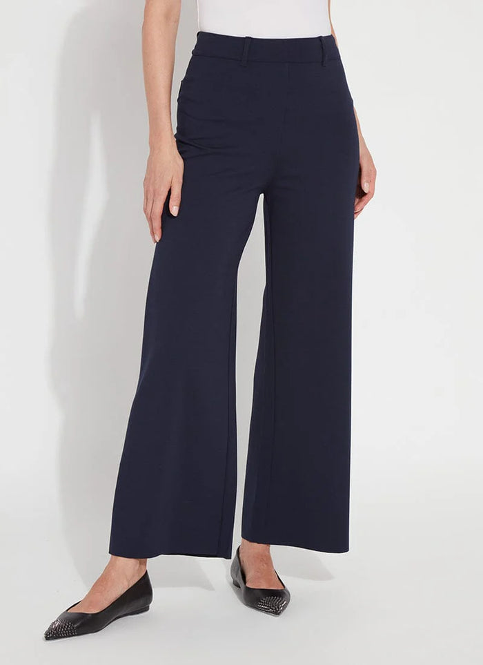 ERIN HI WAIST WIDE LEG PONTE-TRUE NAVY-LYSSE