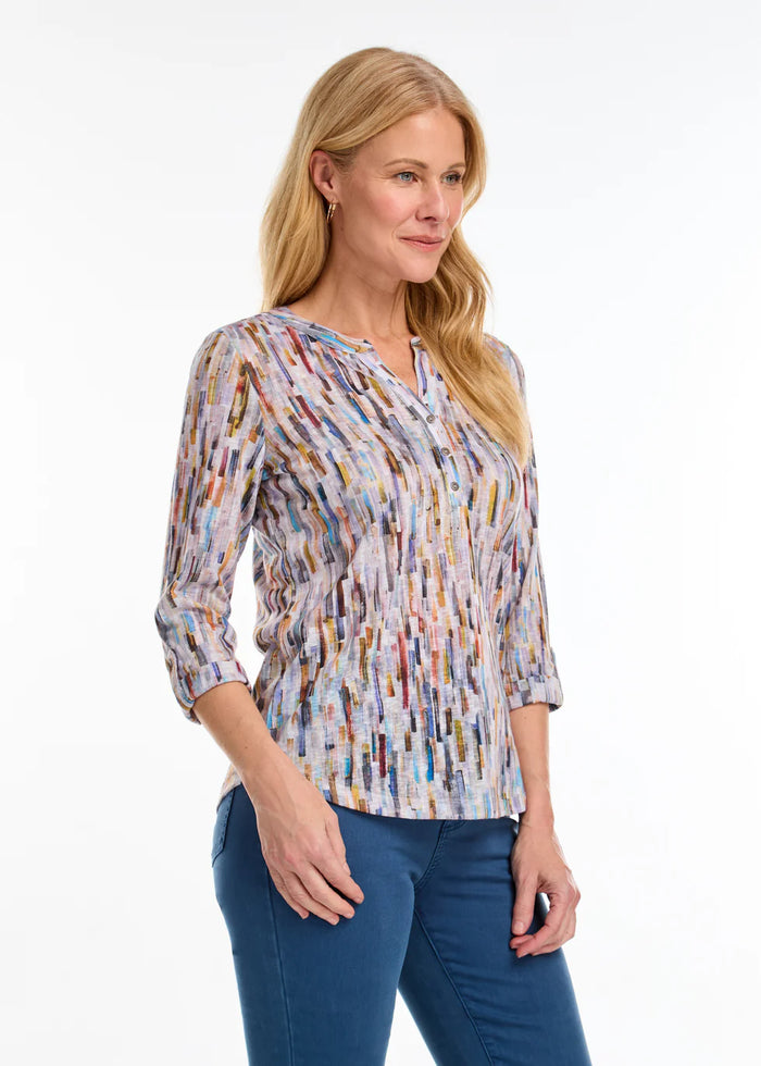 STAINED GLASS 3/4 SLEEVE HENLEY-FDJ FRENCH DRESSING