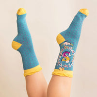 A-Z ALPHABET MONOGRAM LETTER ANKLE SOCKS-POWDER