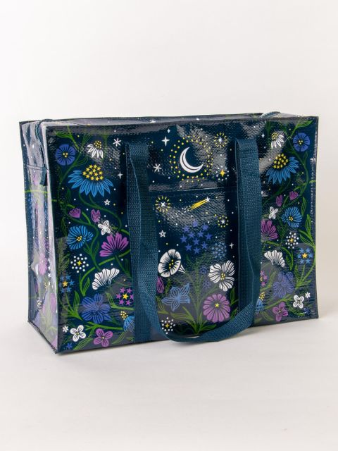 STARRY GARDEN SHOULDER TOTE - BLUE Q