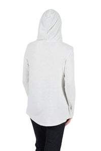 COZY HOODIE PULL-OVER W/POCKETS-OATMEAL-LA CERA