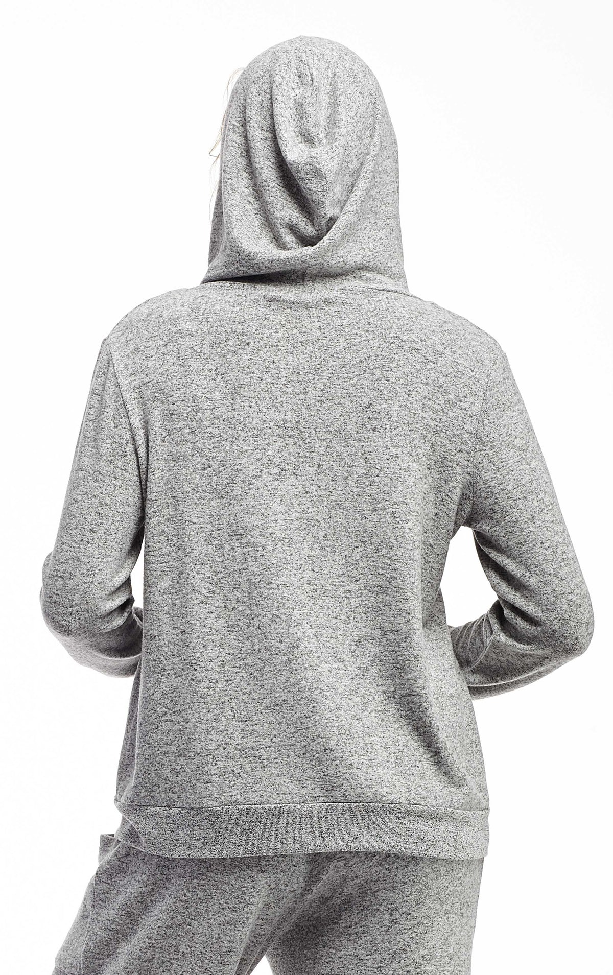 COZY ZIP HOODIE COMFORT COLLECTION-HEATHER GREY-LA CERA