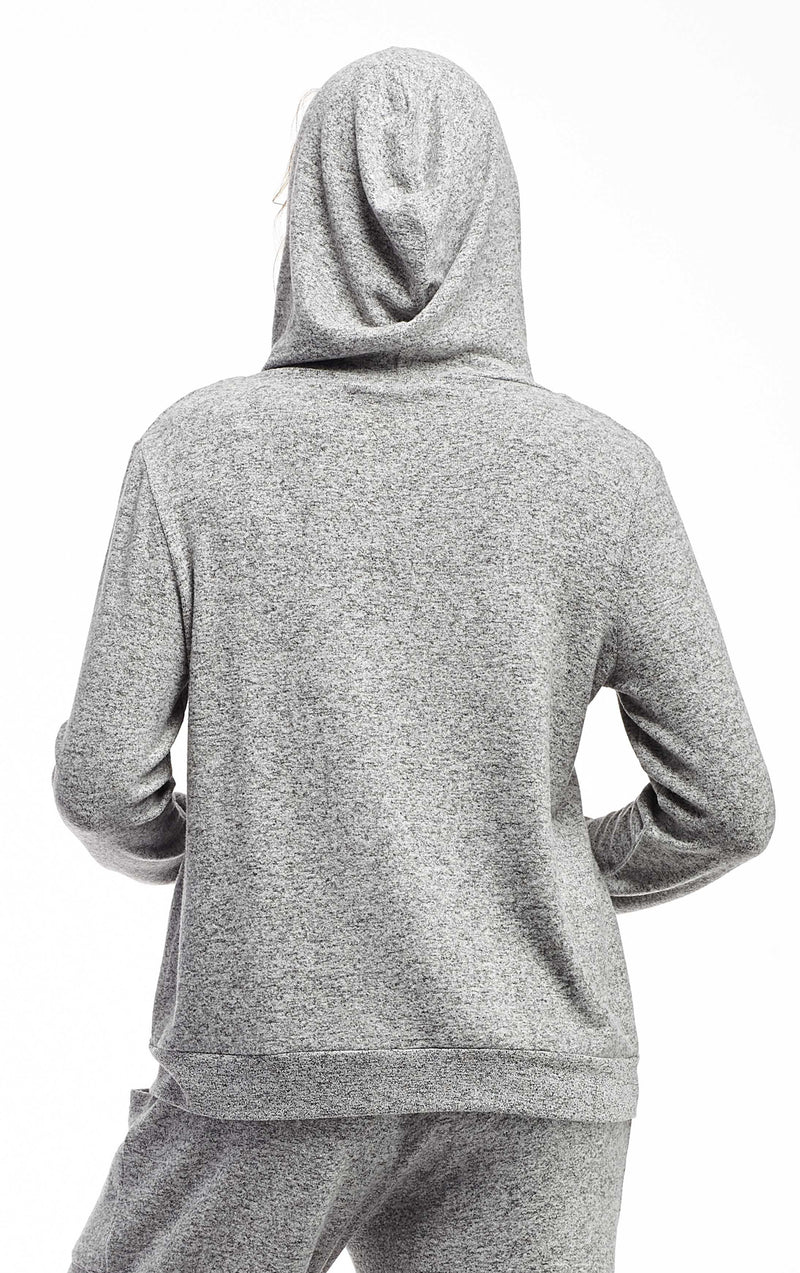 COZY ZIP HOODIE COMFORT COLLECTION-HEATHER GREY-LA CERA