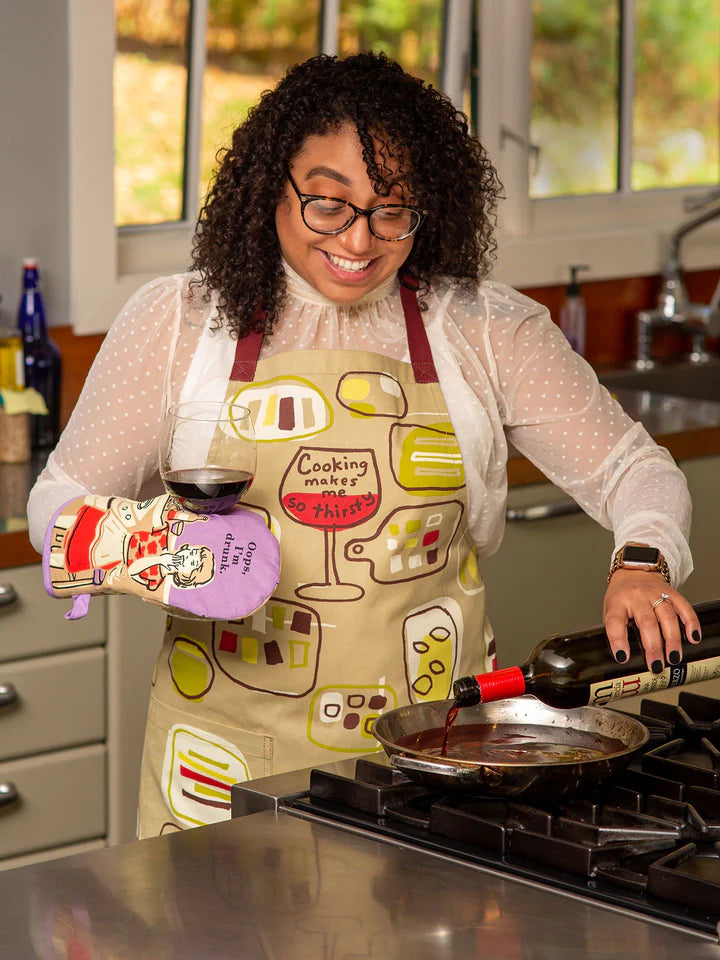 COOKING MAKES ME SO THIRSTY APRON-BLUE Q