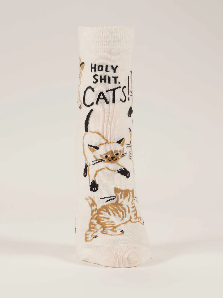 HOLY SHIT. CATS! ANKLE WOMENS' SOCKS-BLUE Q