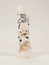 HOLY SHIT. CATS! ANKLE WOMENS' SOCKS-BLUE Q