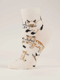 HOLY SHIT. CATS! ANKLE WOMENS' SOCKS-BLUE Q