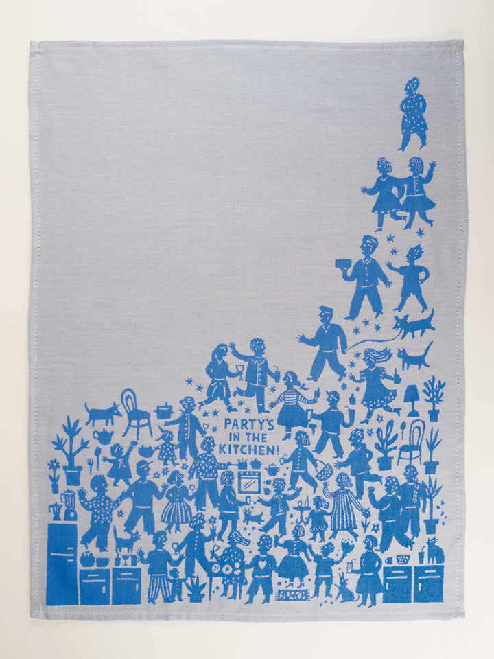 PARTY IN THE KITCHEN DISH TOWEL-BLUE Q