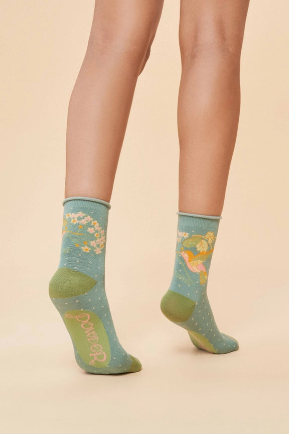 HUMMINGBIRD BAMBOO ANKLE SOCKS-POWDER