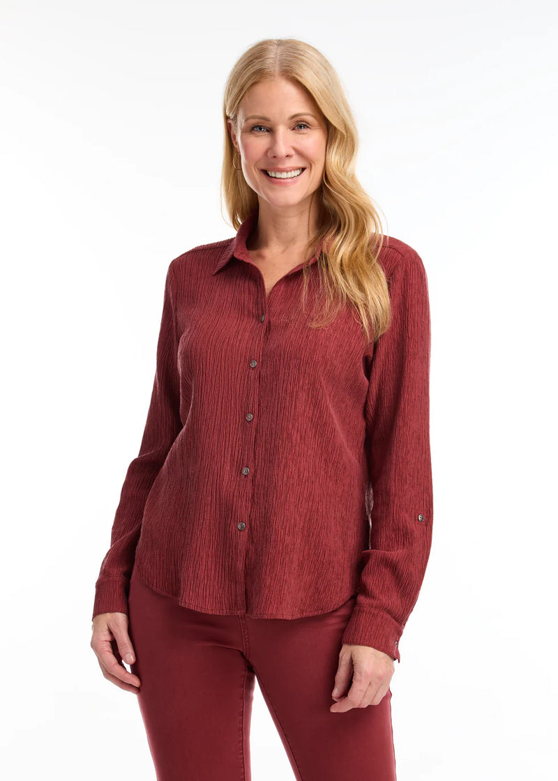 LONG SLEEVE ROLL SLEEVE CRINKLE SHIRT-FDJ FRENCH DRESSING JEANS