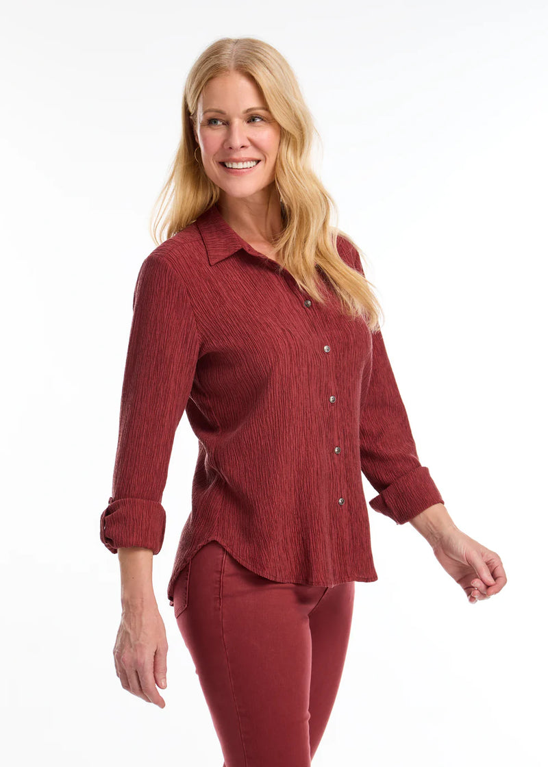 LONG SLEEVE ROLL SLEEVE CRINKLE SHIRT-FDJ FRENCH DRESSING JEANS