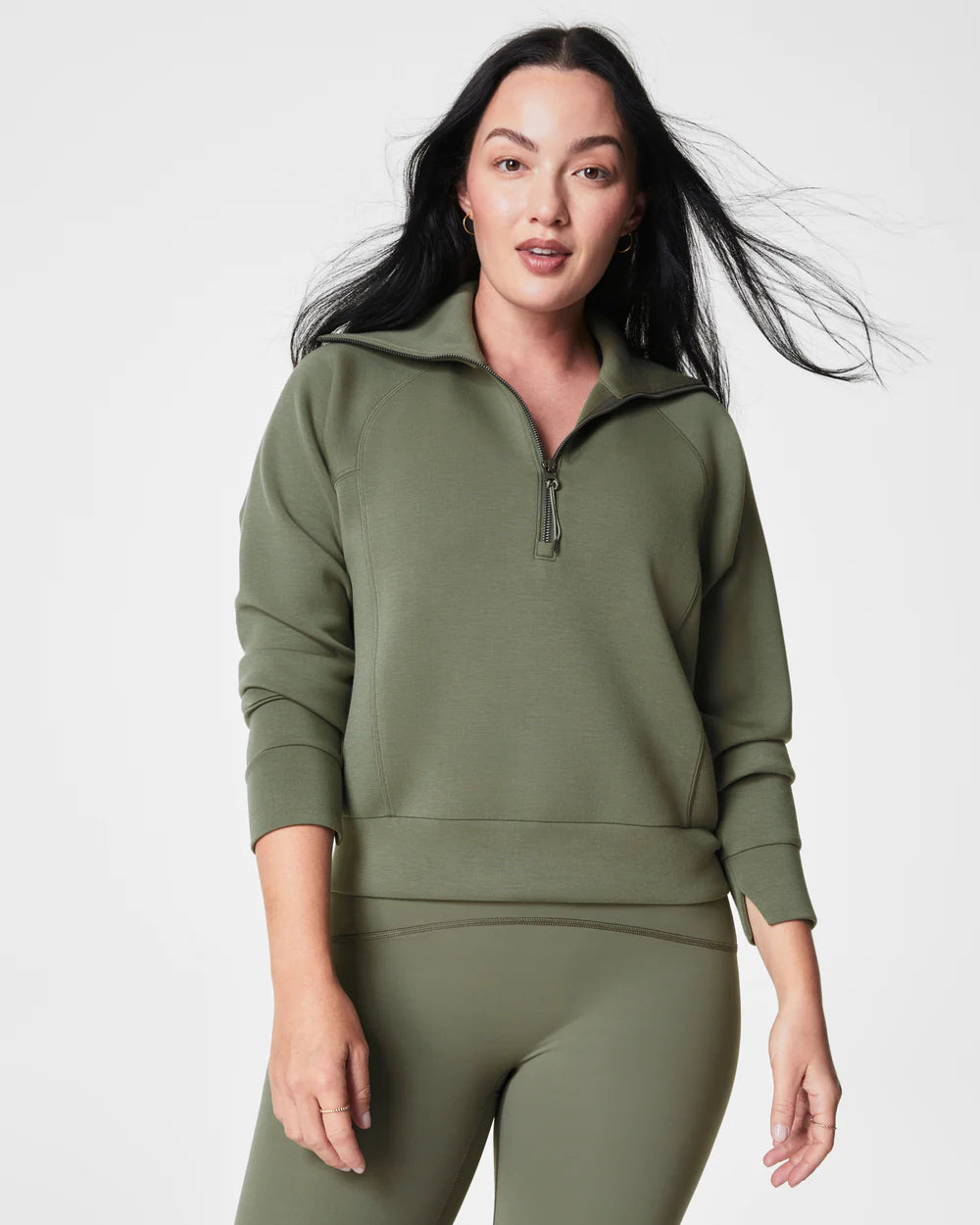 AIR ESSENTIALS HALF ZIP-CLOVER-SPANX