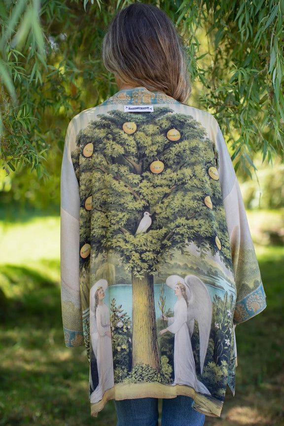 TREE OF LIFE BOHEMIAN KIMONO CARDIGAN W/BELT-MARKET OF STARS