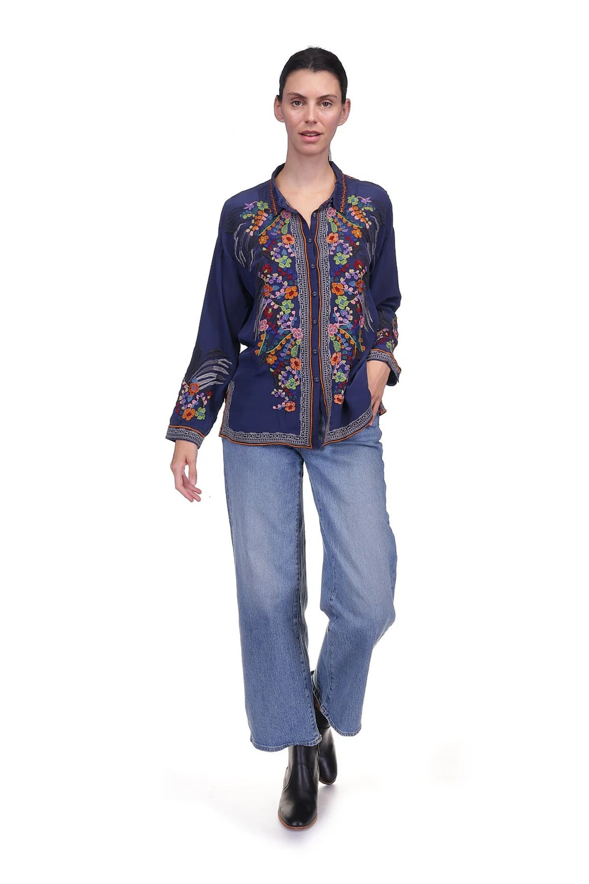 DASH AUDREY OVERSIZE EMBROIDERED BLOUSE-JOHNNY WAS