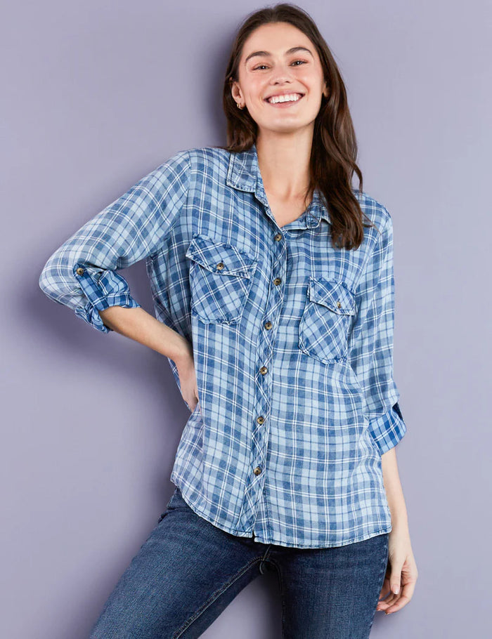 CHARLOTTE SHIRT BLU SCOTCH PLAID-BILLY T