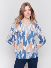 TRUFFLE REVERSIBLE PRINT SWEATER-CHARLIE B