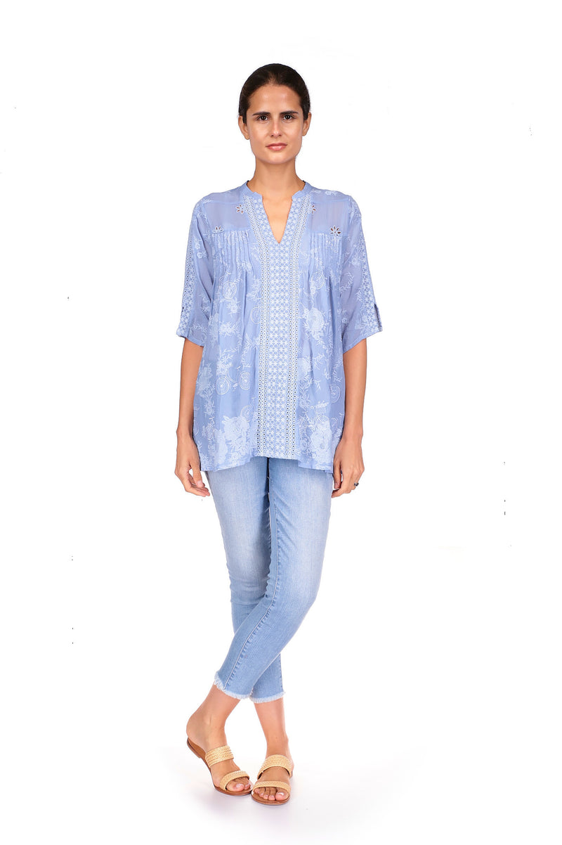 TILI RYDER TUNIC-BLISSFUL BLUE-JOHNNY WAS