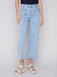 CROP WIDE LEG JEANS-CHARLIE B